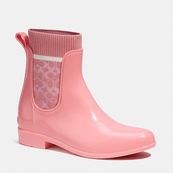 New women’s COACH rain booties size 5. In original box. Never worn (Galooshes) - Picture 4 of 8